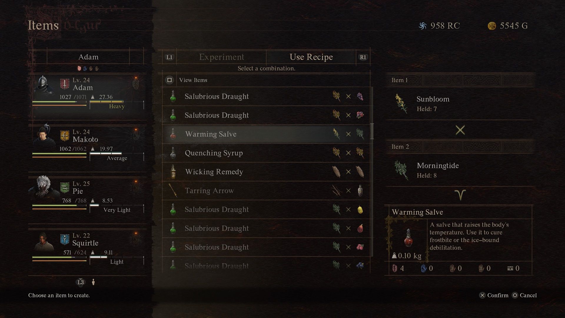 How to make Warming Salve in Dragon's Dogma 2