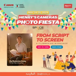 Canon is holding a free filmmaking workshop with Filipino director Zig Dulay later this week