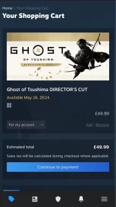 Ghost of Tsushima is no longer available on Steam in the Philippines